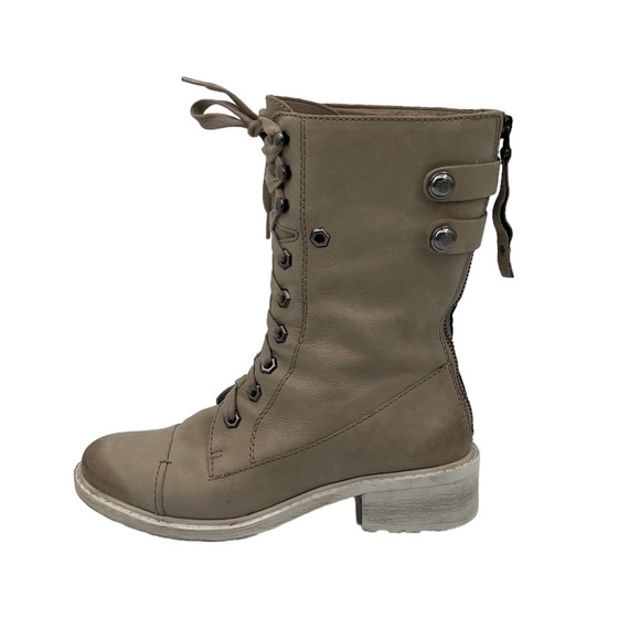 Sam Edelman Cream Darwin Tumbled Leather Chunk Heel Combat Boots Size 6 Women’s - Picture 7 of 10
